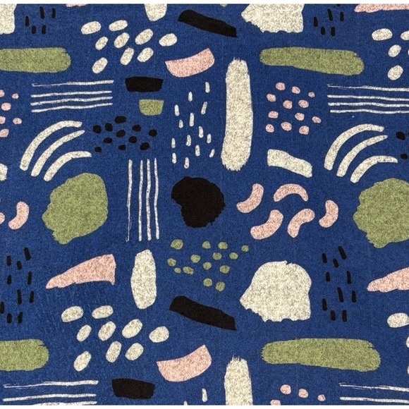 NWT Abstract Print V-Neck Tunic Top by Shana Apparel Size Medium Blue 3/4 Sleeve - Picture 11 of 11